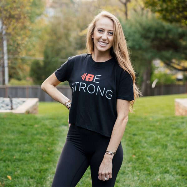 Brittany Lynne Fitness "Be Strong" Cropped T-shirt from the front