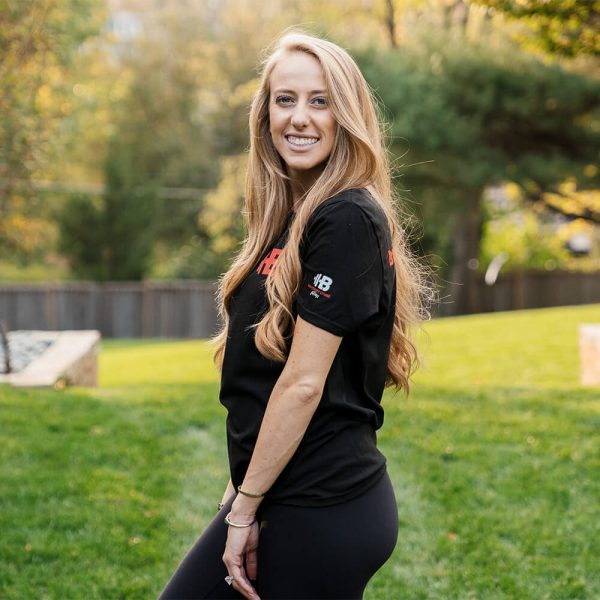 Brittany Lynne Fitness Black T-Shirt from the side